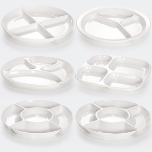 Plato de Melamina con Múltiples Compartimentos, 4/6 Secciones, Fácil de Limpiar, Vajilla Comercial para Hoteles y Cafeterías - Product Image 4