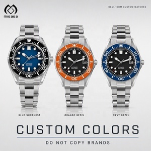<span class=keywords><strong>Reloj</strong></span> de Buceo Profesional de 300M, Esfera Azul Sunburst, Bisel Naranja, Relojes Mecánicos para Hombre - Product Image 2