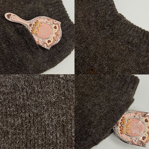 <span class=keywords><strong>Pantaloni</strong></span> da Donna in Maglia Morbida Marrone Cioccolato a Vita Alta e Gamba Dritta <span class=keywords><strong>con</strong></span> Logo Ricamato e Tasca Posteriore - Product Image 2