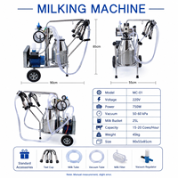 Machine à traire électrique et à essence de qualité supérieure, double seau, machine à traire portable mini pour ferme à bas prix
