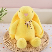 Lapin en peluche de 25 cm avec collier et fleur, mignon et doux, cadeau promotionnel de Pâques, jouet en peluche de haute qualité pour enfants