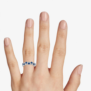 Anello con design geometrico di colore blu, stile creativo, per uomo e donna - Product Image 3