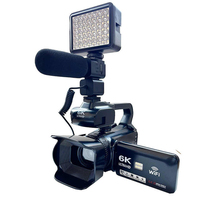 Appareil photo numérique 64MP, écran tactile capacitif HD 4,0 pouces, vision nocturne IR, caméra vidéo 6K