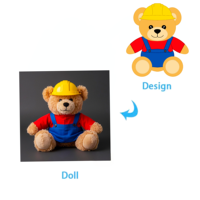 Peluches d'ours en peluche personnalisées Anime porte-clés ours en peluche pour pendentif de mascotte douce jouets d'animaux en peluche personnalisés