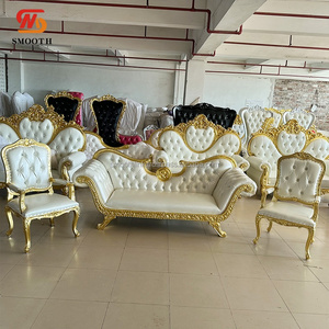 เก้าอี้โซฟาโรงแรมทำจากไม้หรูหราเรียบบัลลังก์สำหรับงานแต่งงาน - Product Image 6