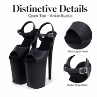 Chaussures de pole dance à lacets 23 cm, à bout ouvert, plateforme en PVC pour danseuses de boîte de nuit, performance estivale, vente en gros, personnalisation de marque