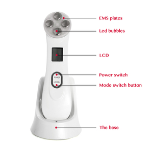 Masseur facial portable à radiofréquence EMS 5 en 1, appareil de raffermissement de la peau à LED - Product Image 4