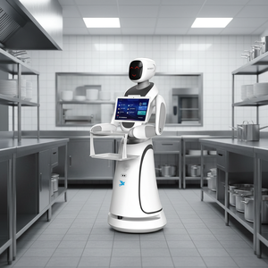 Robot Camarero Inteligente Janz Amy 2026 con Carga Automática para Restaurantes, Robot Humanoide de Entrega de Alimentos con Navegación Lidar, Diálogo por Voz y Servicio de Catering - Product Image 1