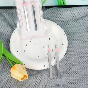 Pince à épiler de type Rake en acier inoxydable pour sourcils, à pointe plate et pointue, réutilisable, outil de maquillage pour l'épilation - Product Image 2