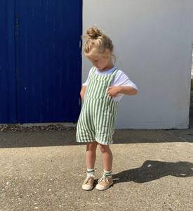 Nuovi Arrivi Abbigliamento Estivo per Bambini Salopette Colorata Regolabile con <span class=keywords><strong>Bretelle</strong></span> in Metallo 100% Cotone Twill Tute da Gioco per Ragazzi e Ragazze - Product Image 4