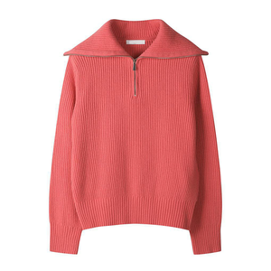 Offre Spéciale fantaisie couture femmes 100% laine col <span class=keywords><strong>marin</strong></span> demi-fermeture éclair ouverture <span class=keywords><strong>pull</strong></span> pour haut tricots <span class=keywords><strong>pull</strong></span> - Product Image 3