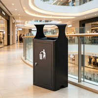 Poubelle MAX de 52 L en acier galvanisé, moderne, luxueuse et écologique, à ouverture par le haut pour la maison et l'usage commercial