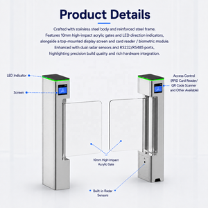 Barrière pivotante à reconnaissance faciale avec lecteur de carte RFID, contrôle d'accès, anti-collision, pour bureaux d'entreprise - Product Image 5