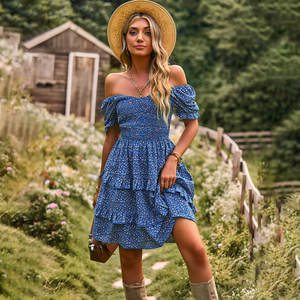 Robe mi-longue à pois pour femme, tenue d'été élégante et décontractée, style <span class=keywords><strong>Romance</strong></span> française - Product Image 1