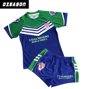 Wholesale Custom Sublimated Rugby Jersey Set Men Rugby Shirt Polo Style And Shorts Rugby Jersey