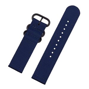 ساعة يد نايلون من قطعتين من قماش LAIHE ، 20 ، 22 ، 24 أحزمة ساعة سوداء ناعمة وقابلة للتنفس قابلة للتعديل مع حلقات - Product Image 5