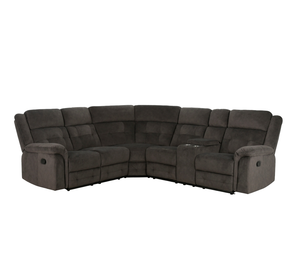 أريكة زاوية قابلة للطي يدويًا SX-81321 مع كونسول وحامل أكواب من الفولاذ المقاوم للصدأ، أريكة زاوية قماشية (مقعدين قابلين للطي يدويًا) - Product Image 1