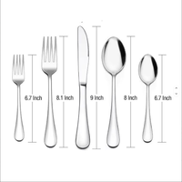 Ensemble de couverts de luxe en or 5 pièces au design classique, en acier inoxydable, avec manche en métal lisse et simple, pour mariages et hôtels