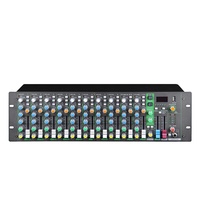 Console de mixage audio professionnelle OEM 12 canaux en métal à montage en rack avec enregistreur intégré et effets analogiques pour l'éclairage audio-vidéo
