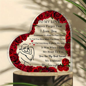 ของตกแต่งอะคริลิคใสแบบกำหนดเองสำหรับวันแม่และวันพ่อ ของขวัญวันวาเลนไทน์ใหม่ รูปหัวใจ - Product Image 3