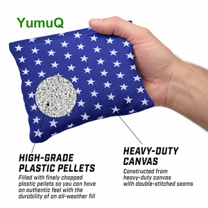 YumuQ American Stars – Lot de 8 sacs de beanbag toutes saisons de taille officielle pour jeux de <span class=keywords><strong>Cornhole</strong></span> compétitifs - Product Image 3