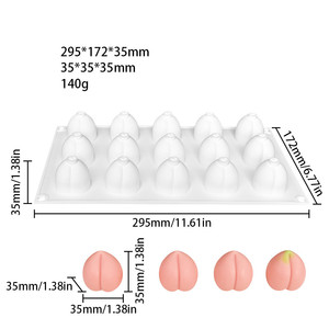 แม่พิมพ์ซิลิโคนซิลิโคนสำหรับทำเค้กไอศครีมราสเบอรี่มะม่วง15ช่อง3D กล้วยผลไม้น้ำแข็งผลไม้จริงแม่พิมพ์ซิลิโคนผลไม้ - Product Image 3