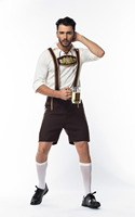 Combinaison de costume traditionnel bavarois allemand pour homme adulte, pantalon pour fête d'Halloween, thème TV et cinéma, polyester
