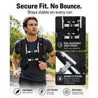 Gilet d'hydratation 5L léger, respirant, pliable, imperméable avec bouteilles d'eau, réglable pour course à pied, trail et marathon
