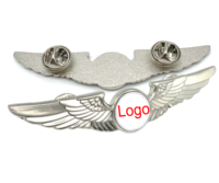 En gros, Pin's métallique 3D personnalisé en forme d'ailes, finition argent, or, bronze, et finition argent vieilli, également broche