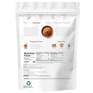Canela de Ceilán Orgánica en Polvo, 2 Libras, Sabor Dulce y Terroso, Suplemento Dietético para Hornear, Cocinar y Bebidas, Sin OMG, Suministro a Granel - Product Image 2