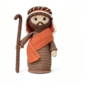 Poupée au <span class=keywords><strong>crochet</strong></span> faite à la main, tresses rouges, adorable amigurumi fille, jouet en peluche doux, poupée rembourrée, décoration <span class=keywords><strong>de</strong></span> maison pour enfants, tenue robe bleue, cadeau bébé - Product Image 3