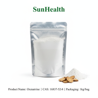Poudre d'oxymatrine à 98 % de qualité alimentaire, extrait de Sophora Flavescens (Ku Shen), alcaloïde de matrine de haute pureté, SunHealth, emballé sous vide en fût