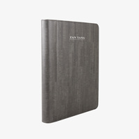 Carpeta de Documentos de Cuero de Alta Gama con Cremallera y Textura de Madera A4 Executive