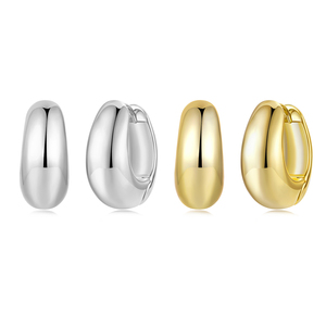 Gold Plated <b>Huggie</b> <b>Earrings</b> Alloy Unisex Classic Style Fashion Jewelry - Product Image 1