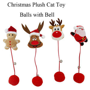 Mainan kucing gantung interaktif, mainan hewan peliharaan baru, bola mainan kucing dengan bel, aksesori Natal - Product Image 3