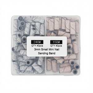 Mini-bandes de ponçage pour ongles, grains 80, 120, 150, 180, 240, en acier inoxydable, tige de 3,2 mm, tambour de remplacement pour perceuse à ongles électrique - Product Image 4
