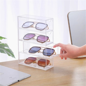 Boîte de rangement en acrylique pour lunettes et lunettes de soleil, multi-niveaux, empilable, avec compartiments, type tiroir de bureau, présentoir transfrontalier - Product Image 3
