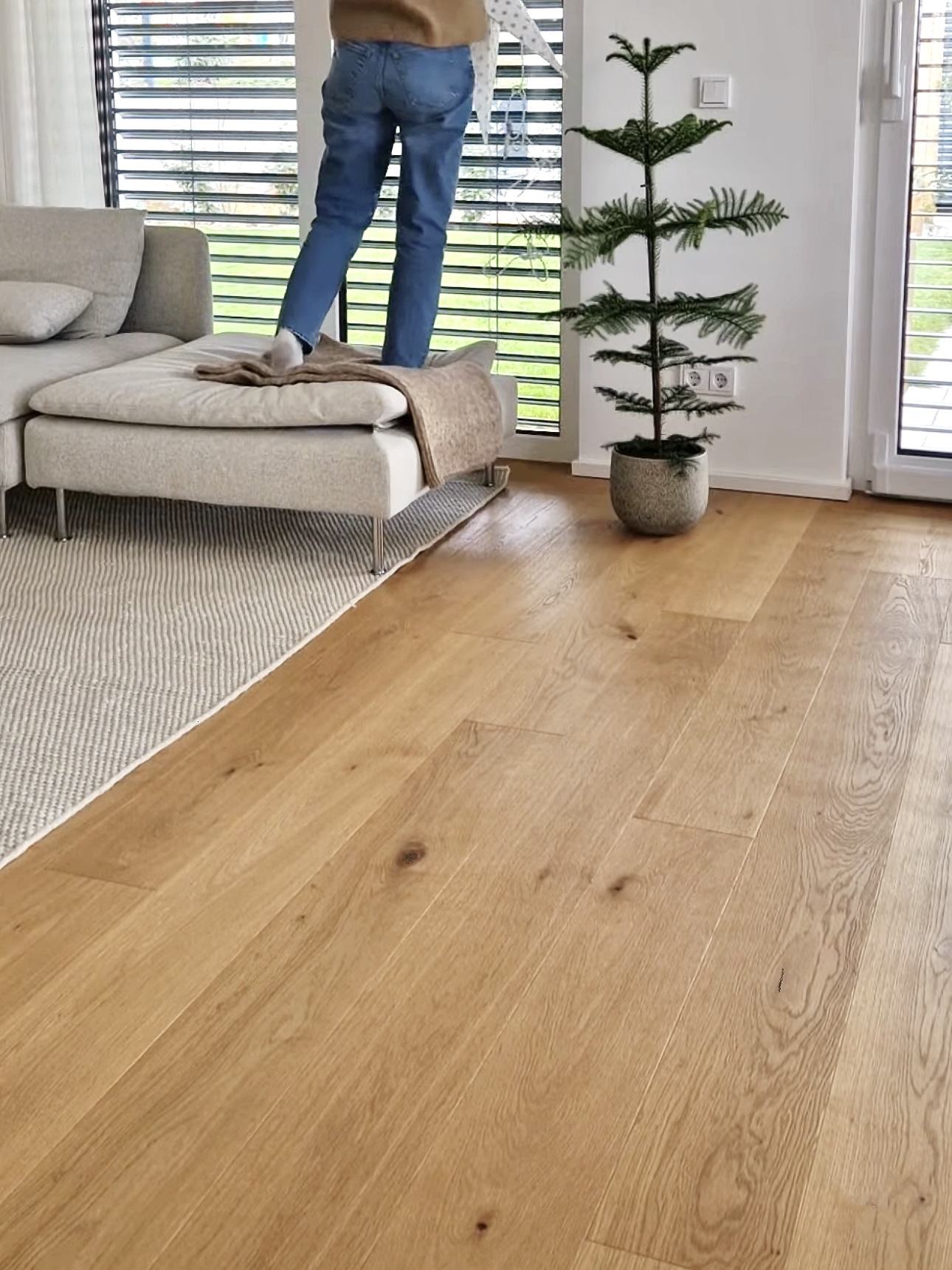 1900 x190 x3.0  Oak ENF grade pure micro-brushed honey color