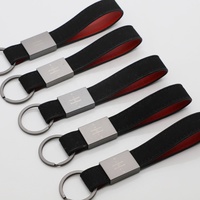 Porte-clés de voiture rectangulaire en cuir PU avec tête en alliage métallique gravée, écologique, de haute qualité, personnalisé, vente en gros LBR
