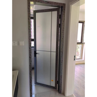 Porte française en aluminium et verre HC au design moderne, étanche et coupe-vent, pour usage intérieur, surface finie, méthode d'ouverture à battant personnalisable