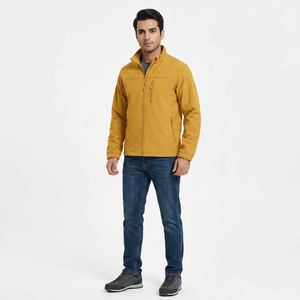 <b>Men's</b> High Quality Waterproof <b>Canvas</b> Softshell <b>Jackets</b> Windproof Breathable Stand Collar Hooded Zipper Closure Manufacturer - Product Image 1
