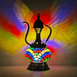 إضاءة من Zhelanpu على الطراز التركي مصباح شاي فوزاييك مصنوع يدويًا مصابيح طاولة ديكور منزلي