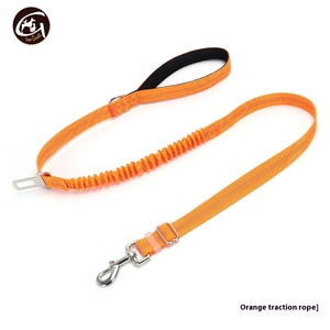 Cinturón de seguridad de coche de alta calidad, cinturón de entrenamiento ajustable reflectante táctico elástico de nailon 2 en 1, correa para perro mascota - Product Image 6