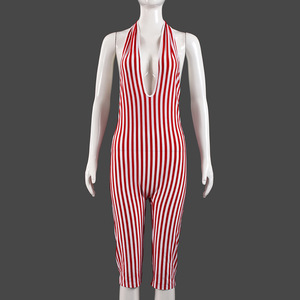 Peeqi 51884JHD 2025 <span class=keywords><strong>Tuta</strong></span> Intera Estiva Senza Maniche con Stampa <span class=keywords><strong>a</strong></span> <span class=keywords><strong>Righe</strong></span> e Schiena Scoperta, Nuovo Design alla Moda - Product Image 5