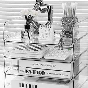Giấy tổ chức thư khay acrylic Stackable Bàn tập tin tổ chức rõ ràng tập tin tổ chức cho bàn - Product Image 2