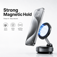Soporte Magnético para Coche, Brazo Metálico Plegable, Ventosa Estable, Rotación de 360 Grados, Multifuncional, para Interiores de Lujo