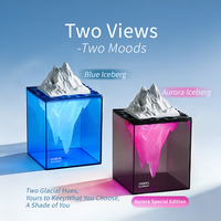 Lampe d'ambiance LED créative et moderne pour chambre à coucher, design innovant, thème glacier océan, alimentation par piles, veilleuse aromatique