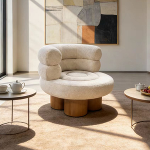 <span class=keywords><strong>Fauteuil</strong></span> individuel minimaliste italien, style nordique, en laine d'agneau blanche, avec accoudoirs en métal, <span class=keywords><strong>fauteuil</strong></span> de salon, coussin en éponge pour salon, chambre à coucher - Product Image 1