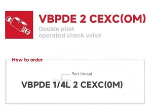 VBPDE <span class=keywords><strong>2</strong></span> CEXC (OM) двойной пилотный Обратный Клапан Гидравлический замок 35 мПа ISO9001 - Product Image 3