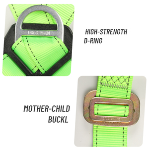Anillo de Seguridad de Poliéster de Alta Resistencia con Certificación HC CE, Descenso Controlado de 1500 kg, Capacidad de 200 kg, <span class=keywords><strong>3</strong></span> Anillos en D, Longitud Ajustable para Arboricultura Forestal - Product Image 4